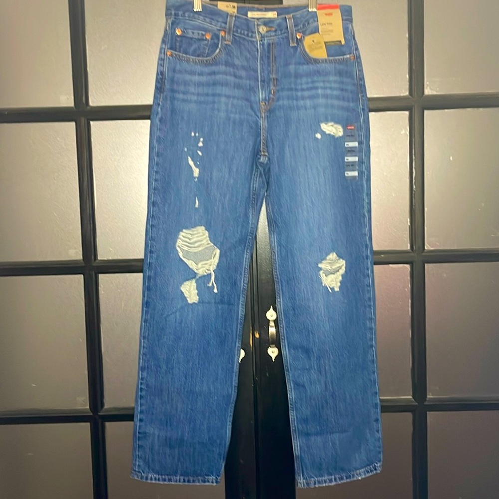 Levi’s distressed denim low pro straight midrise juniors jeans 29 x 30